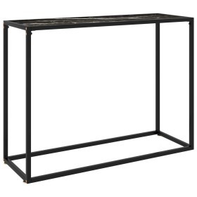 Mesa consola vidrio templado negro 100x35x75