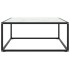 Mesa de centro negra con vidrio de mármol blanco 80x80x35