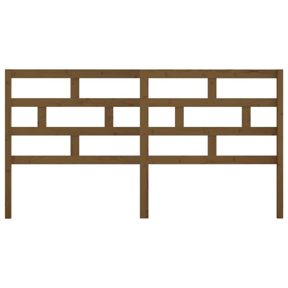 Cabecero de cama madera maciza de pino marrón miel 186x4x100