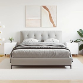 Mesitas de noche 2 uds madera de ingeniería blanco 40x40x50