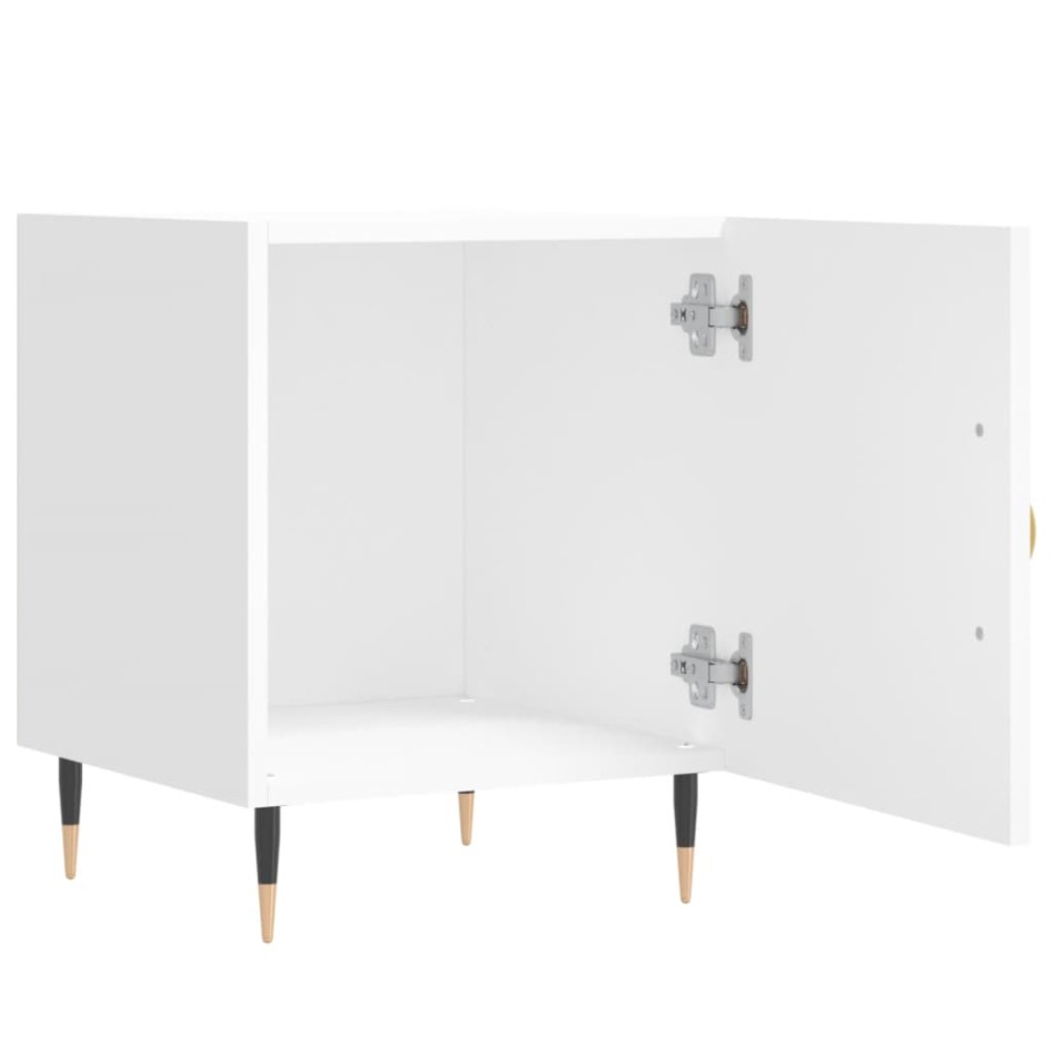 Mesitas de noche 2 uds madera de ingeniería blanco 40x40x50