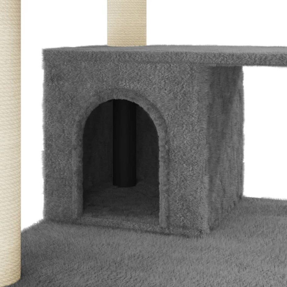 Rascador para gatos con postes de sisal gris oscuro 183