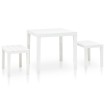 Mesa de jardín con 2 bancos plástico blanco