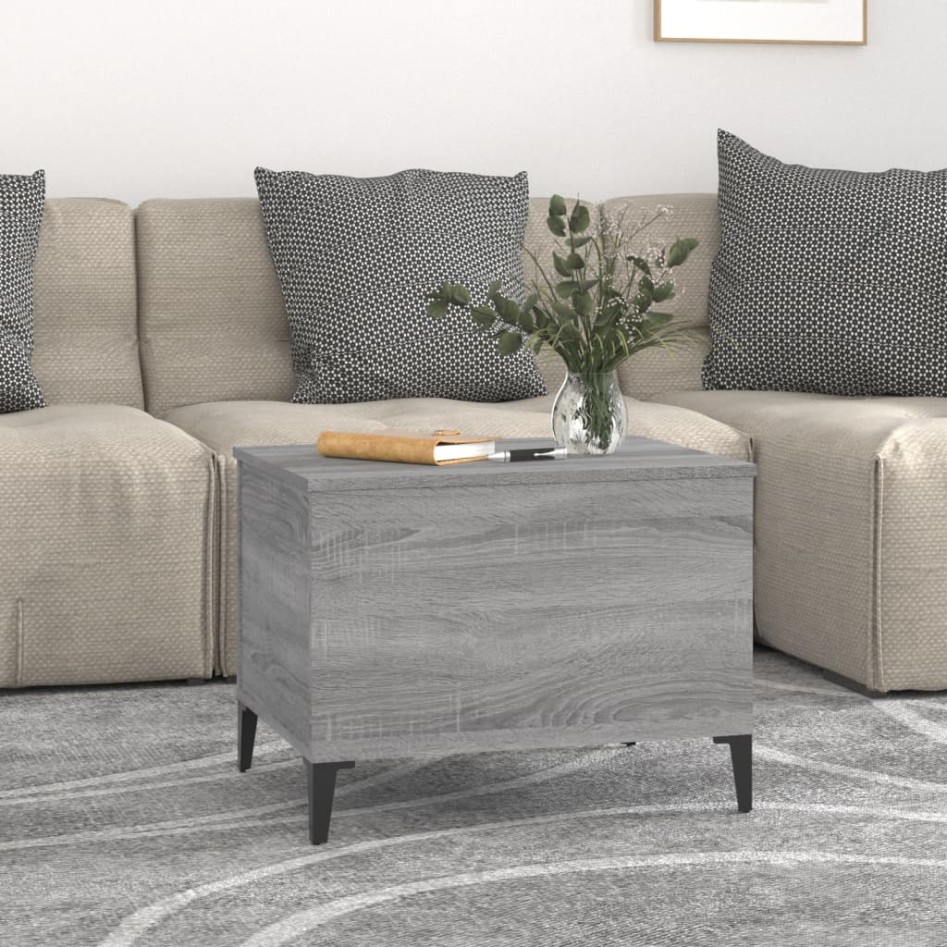 Mesa de centro madera contrachapada gris Sonoma 60x44,5x45