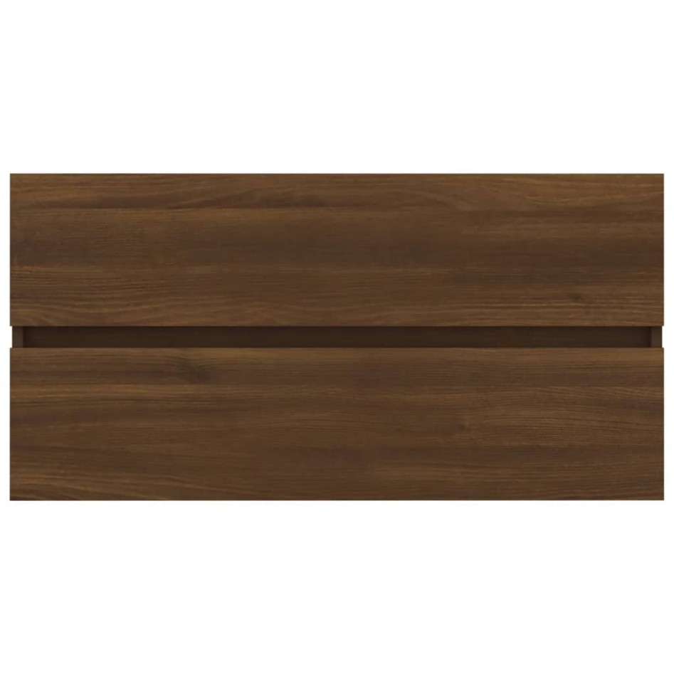 Mueble de lavabo madera de ingeniería roble marrón