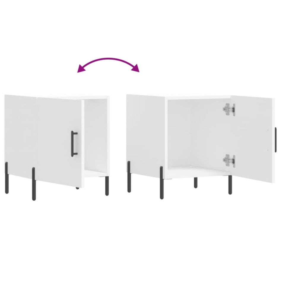Mesitas de noche 2 uds madera de ingeniería blanco 40x40x50