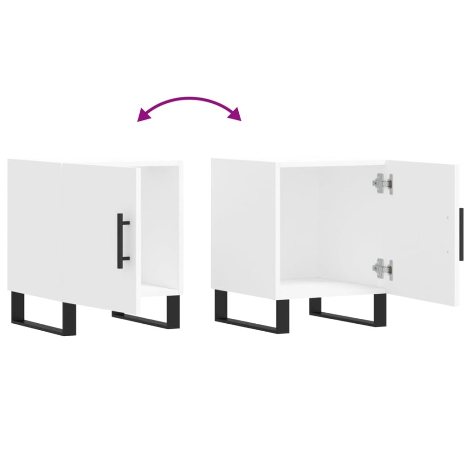 Mesitas de noche 2 uds madera de ingeniería blanco 40x40x50