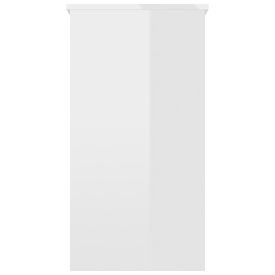 Escritorio de madera contrachapada blanco brillo 80x40x75