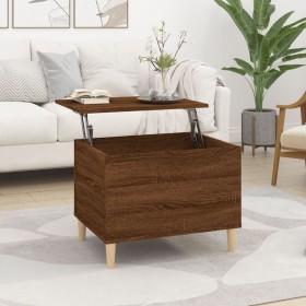 Mesa de centro madera contrachapada roble marrón 60x44,5x45
