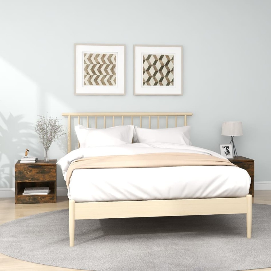 Mesitas de noche 2 uds madera contrachapada color roble