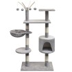 Rascador para gatos con poste rascador de sisal 125 cm gris