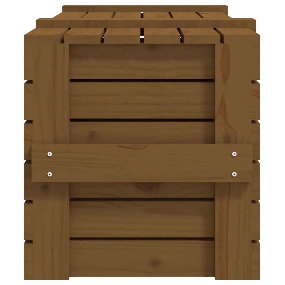 Caja almacenaje madera maciza pino marrón miel 91x40,5x42
