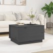 Mesa de centro madera maciza de pino gris 60x50x35 cm