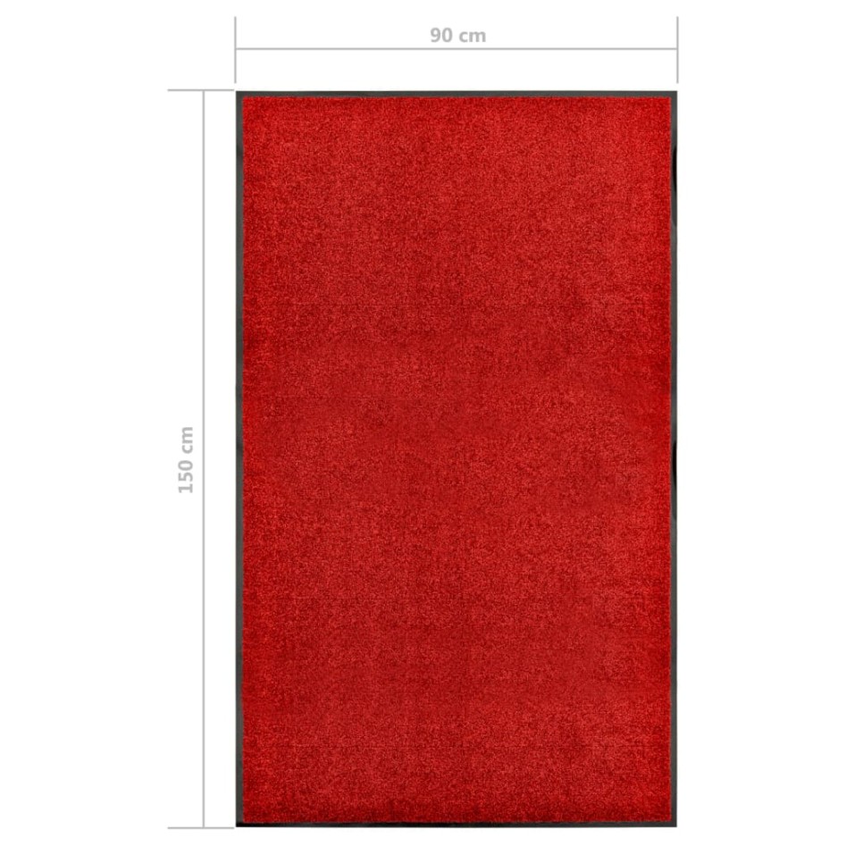 Felpudo lavable rojo 90x150