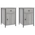 Mesitas de noche 2 uds madera contrachapada gris 40x42x60