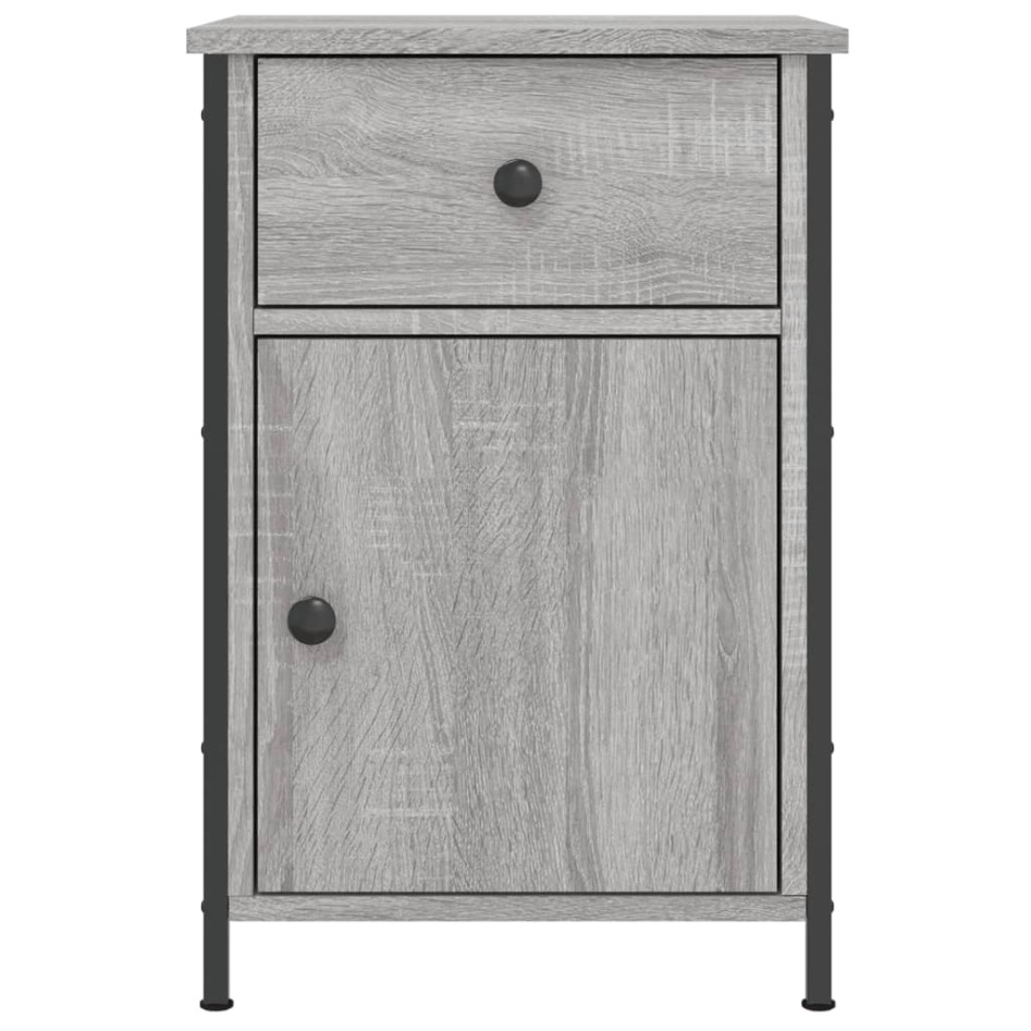 Mesitas de noche 2 uds madera contrachapada gris 40x42x60