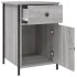 Mesitas de noche 2 uds madera contrachapada gris 40x42x60