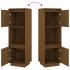 Aparador alto de madera maciza de pino marrón miel 38x35x117