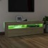 Mueble de TV con luces LED roble Sonoma 120x35x40