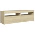 Mueble de TV con luces LED roble Sonoma 120x35x40