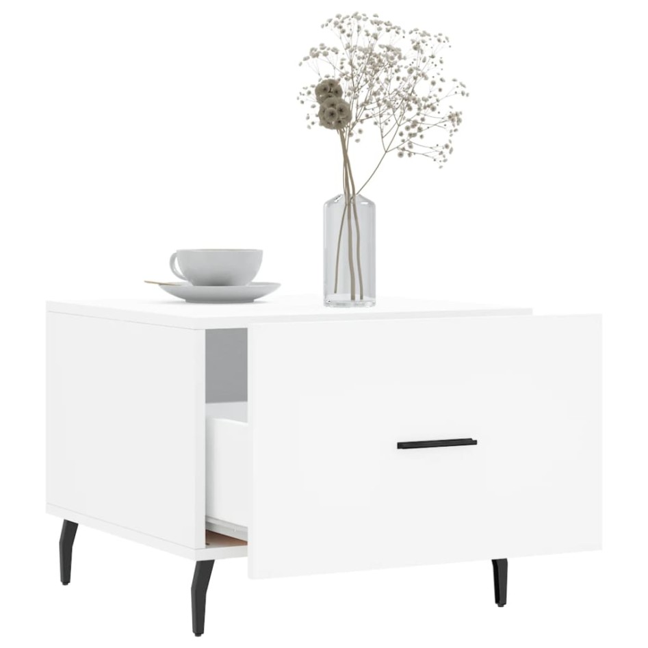 Mesas de centro 2 uds madera de ingeniería blanco 50x50x40