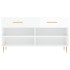 Banco zapatero madera de ingeniería blanco brillo 102x35x55