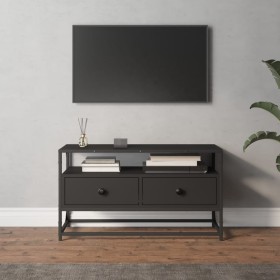 Mueble para TV madera contrachapada negro 80x35x45