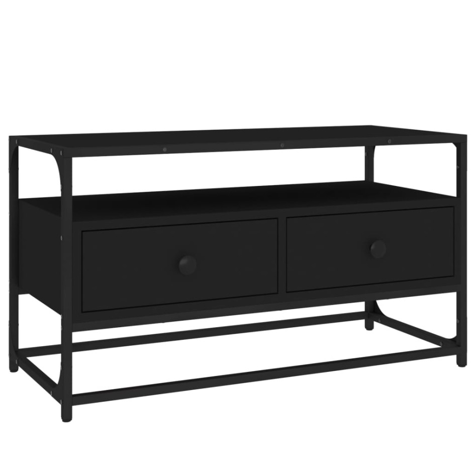 Mueble para TV madera contrachapada negro 80x35x45