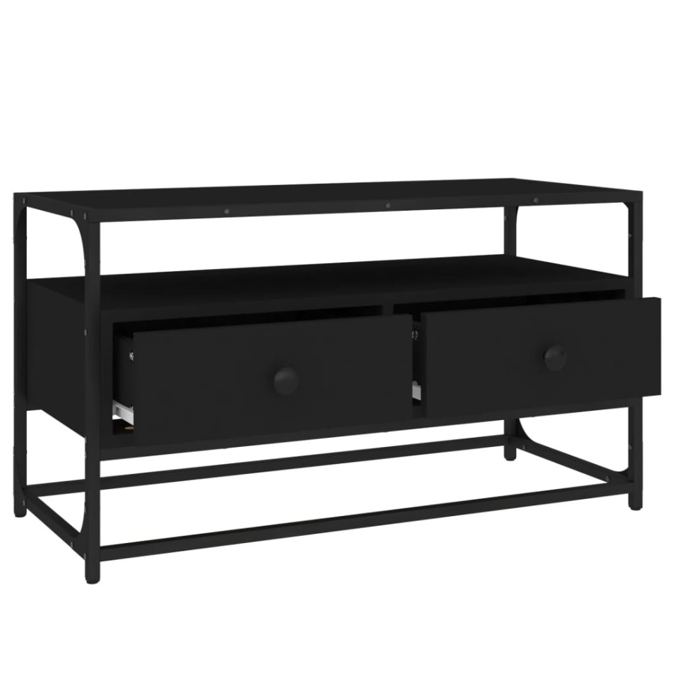 Mueble para TV madera contrachapada negro 80x35x45