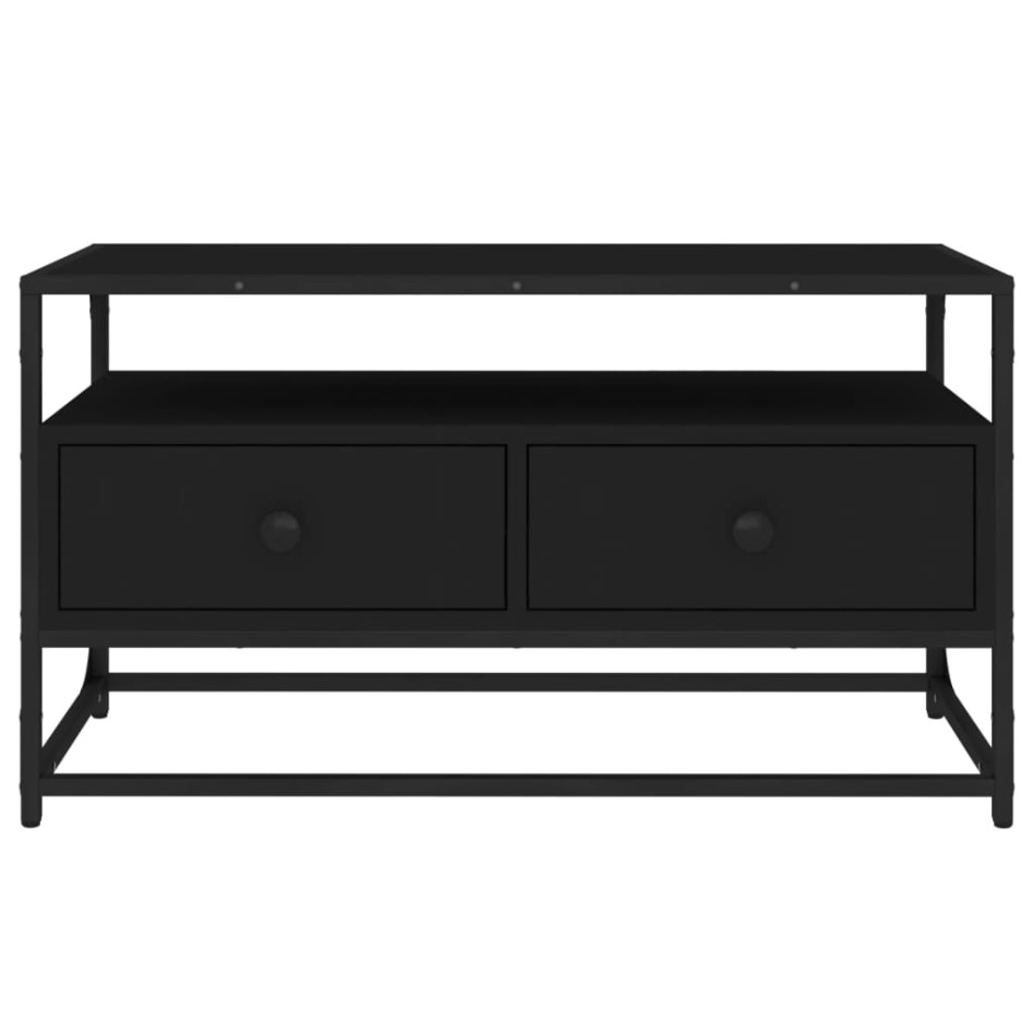 Mueble para TV madera contrachapada negro 80x35x45