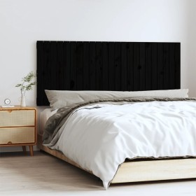 Cabecero de cama de pared madera maciza pino negro 147x3x60