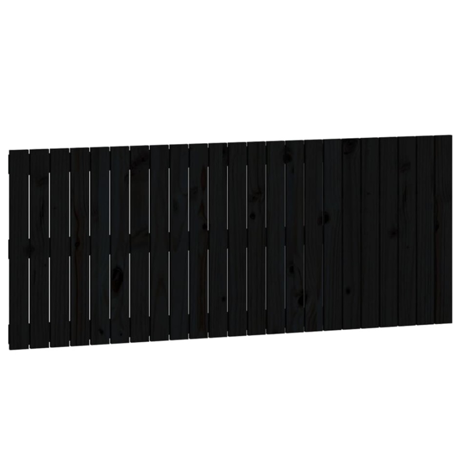 Cabecero de cama de pared madera maciza pino negro 147x3x60