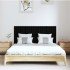 Cabecero de cama de pared madera maciza pino negro 147x3x60