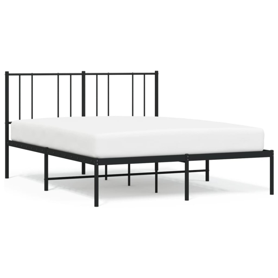 Estructura cama sin colchón con cabecero metal negro 120x190