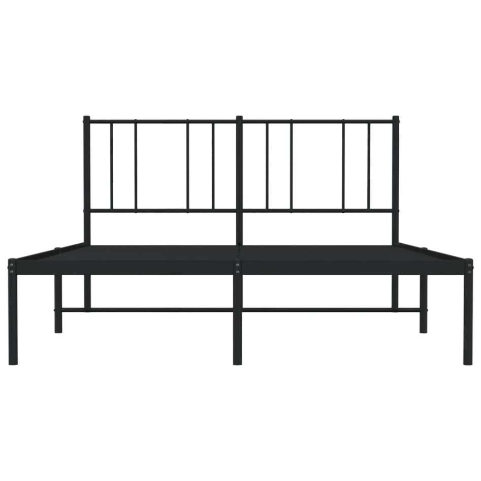 Estructura cama sin colchón con cabecero metal negro 120x190