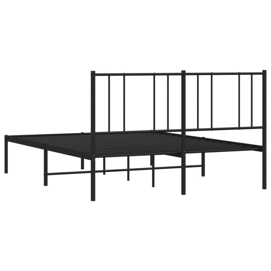 Estructura cama sin colchón con cabecero metal negro 120x190