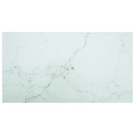 Tablero mesa diseño mármol vidrio templado blanco 120x65 cm