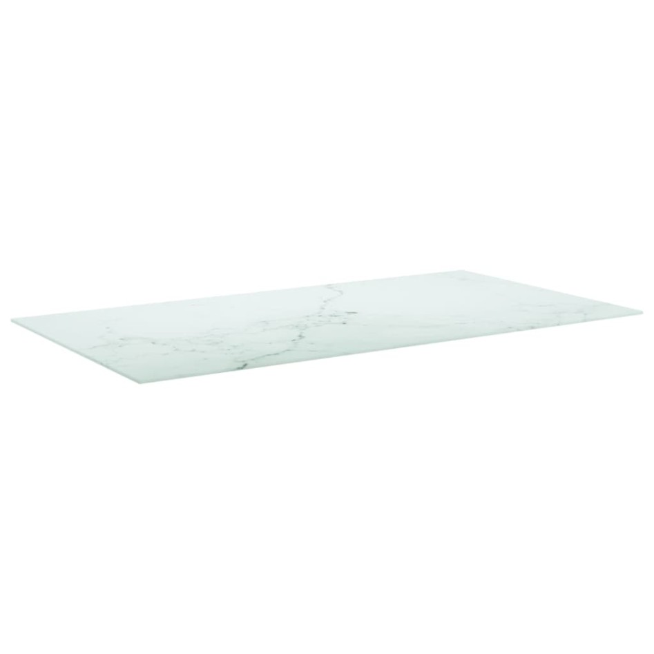 Tablero mesa diseño mármol vidrio templado blanco 120x65 cm