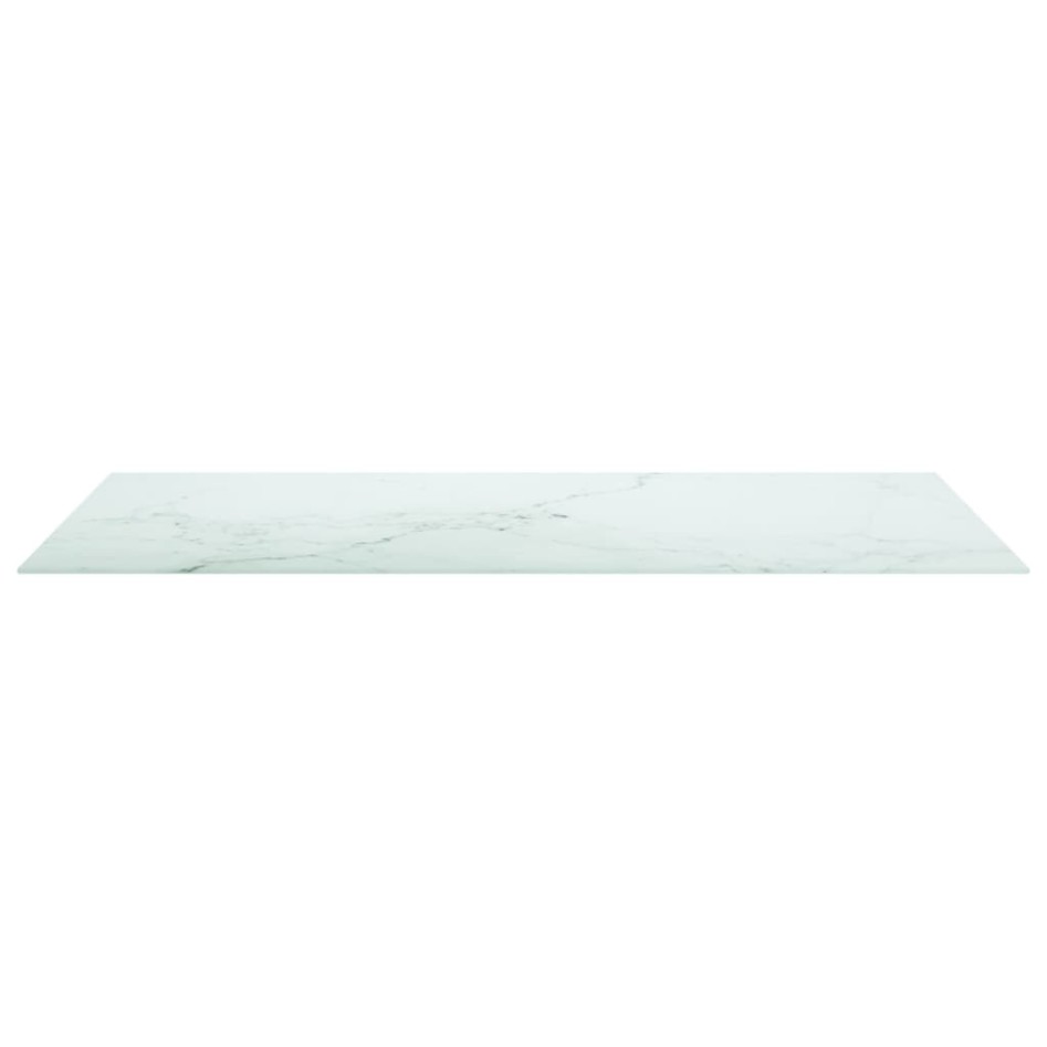 Tablero mesa diseño mármol vidrio templado blanco 120x65 cm