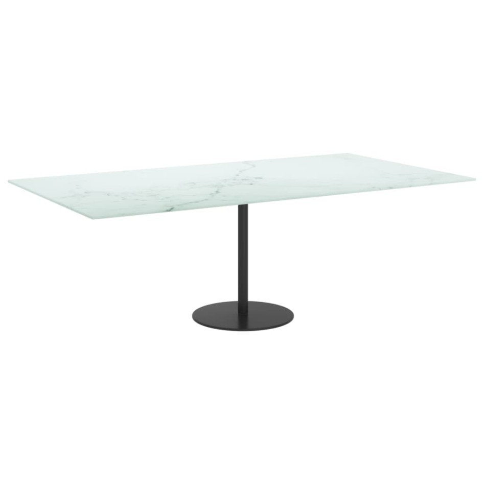 Tablero mesa diseño mármol vidrio templado blanco 120x65 cm