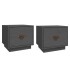 Mesitas de noche 2 uds madera maciza de pino gris 40x34x35