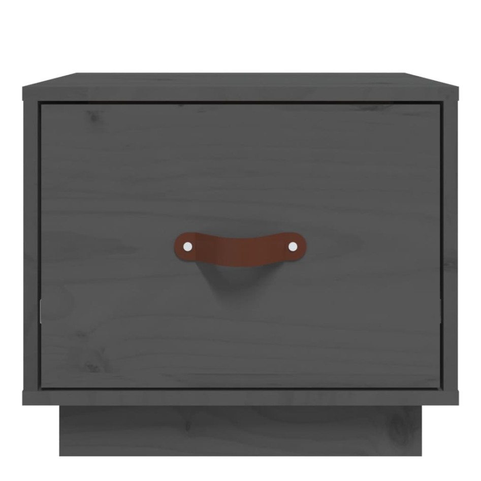 Mesitas de noche 2 uds madera maciza de pino gris 40x34x35