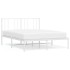 Estructura cama sin colchón con cabecero metal blanco