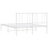 Estructura cama sin colchón con cabecero metal blanco