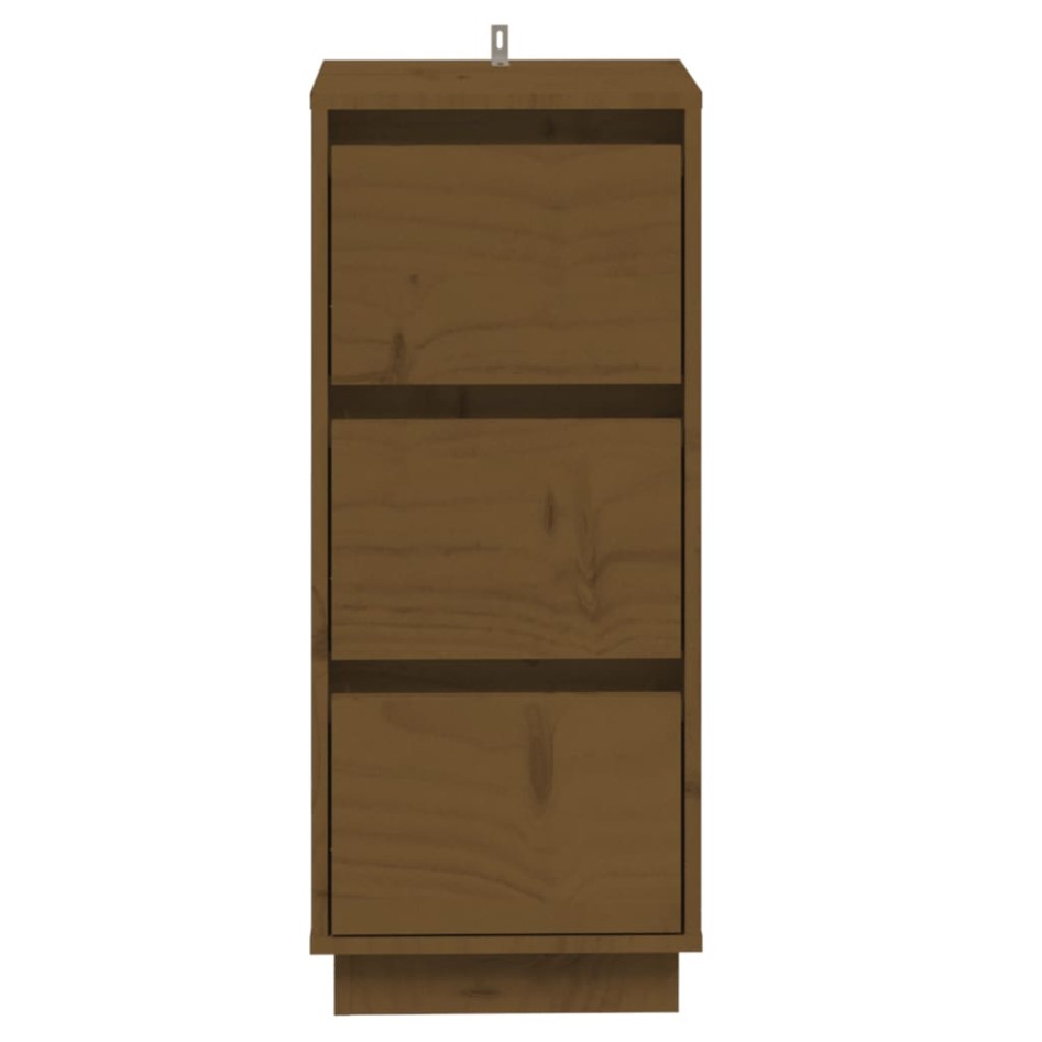 Aparador 2 uds madera maciza de pino marrón miel 32x34x75