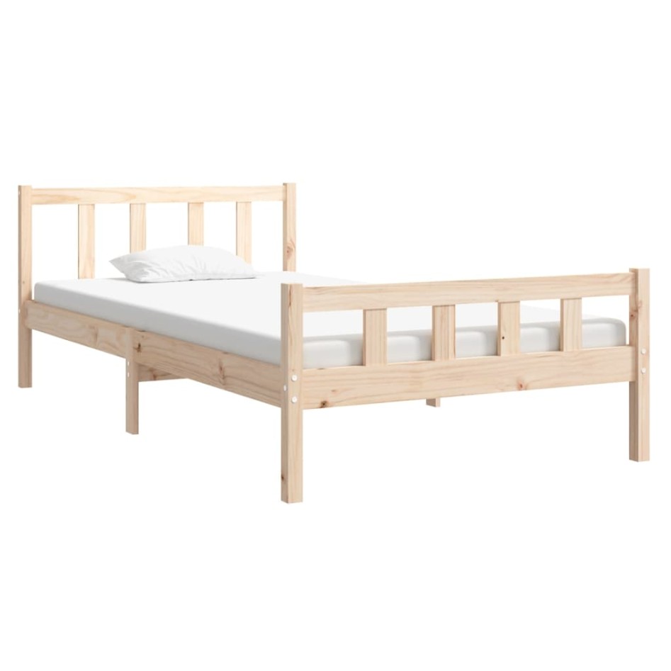Estructura de cama sin colchón madera maciza 100x200