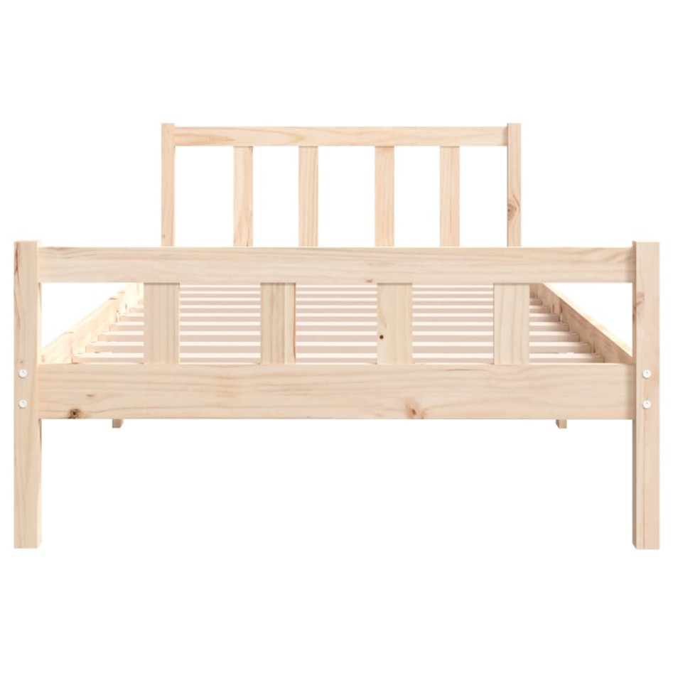 Estructura de cama sin colchón madera maciza 100x200