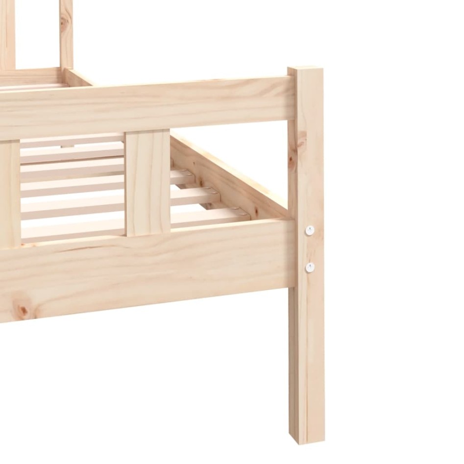 Estructura de cama sin colchón madera maciza 100x200