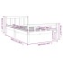 Estructura de cama sin colchón madera maciza 100x200