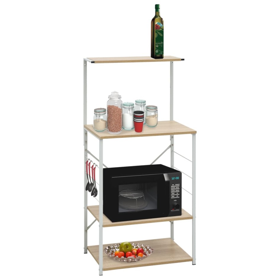 Armario microondas madera ingeniería blanco roble